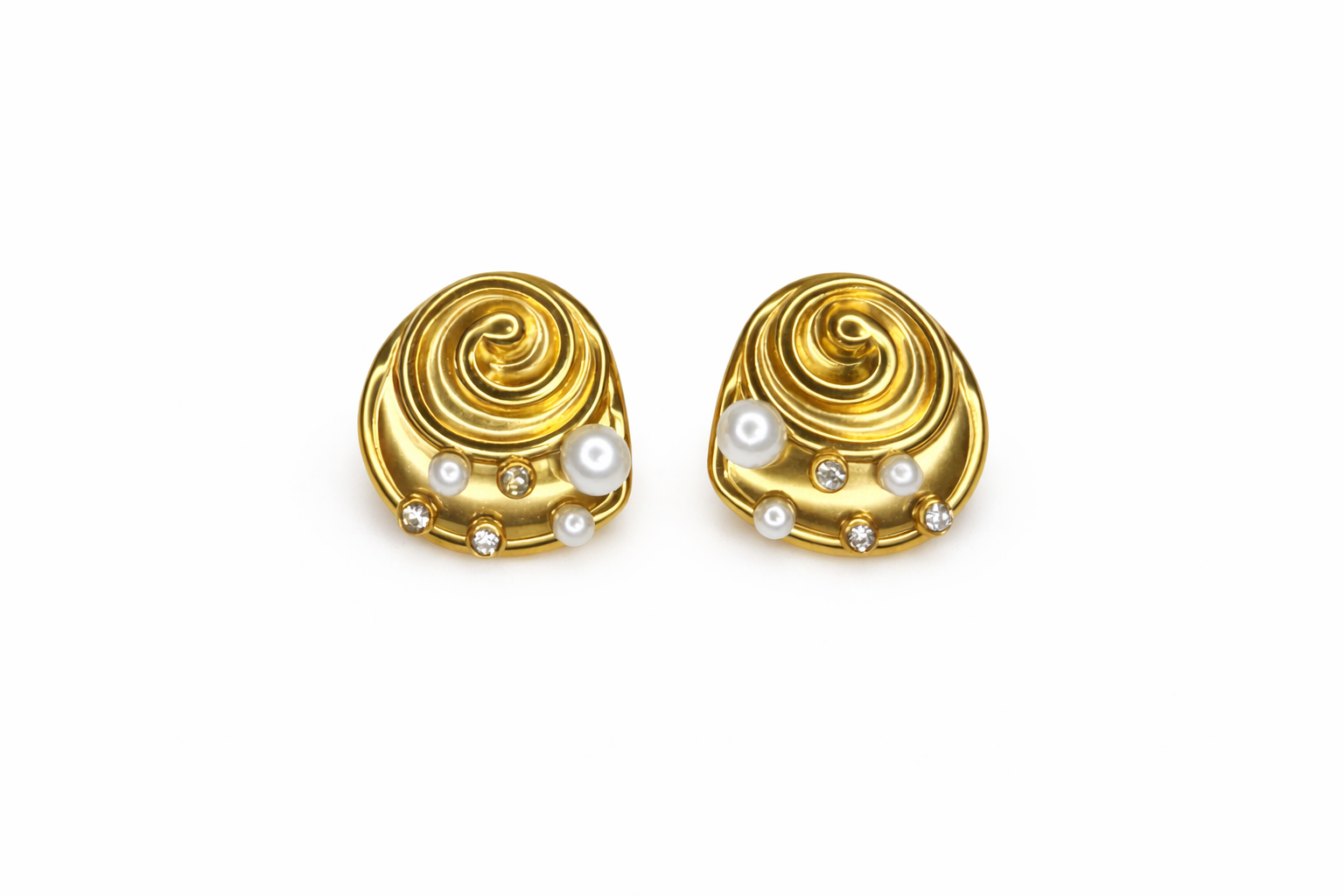 Aretes Maribel con perlas y zirconias